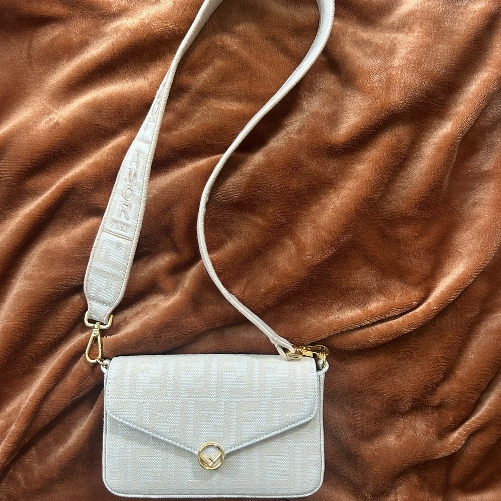 Fendi White Crossbody Bag with Structured Design